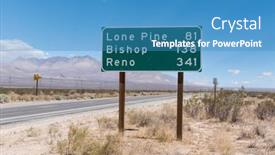  Presentation with pine - Presentation design enhanced with highway-sign-to-lone-pine background and a  colored foreground