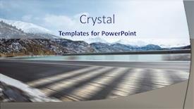  Presentation with mountain snow - Slides featuring highway through mountain with snow at winter background and a sky blue colored foreground