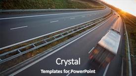  Presentation with traffic - Cool new theme with highway traffic - motion blurred truck backdrop and a dark gray colored foreground