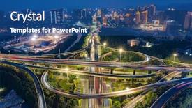  Presentation with highway - Colorful PPT layouts enhanced with highway transportation system highway interchange backdrop and a ocean colored foreground