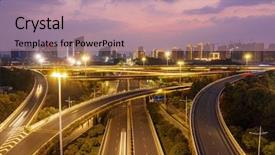  Presentation with highway - Slides having highway transportation system highway interchange background and a coral colored foreground