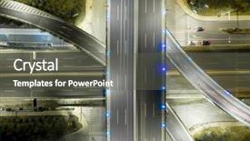  Presentation with transportation - Colorful PPT theme enhanced with highway transportation system highway interchange backdrop and a dark gray colored foreground