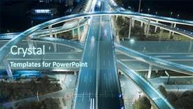  Presentation with smart transportation system - Audience pleasing presentation theme consisting of highway transportation system highway interchange backdrop and a ocean colored foreground