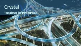  Presentation with smart transportation system - Slides consisting of highway transportation system highway interchange background and a ocean colored foreground