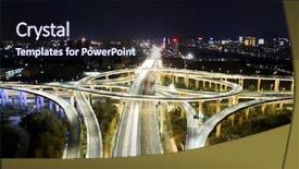  Presentation with highway - Theme consisting of highway transportation system highway interchange background and a wine colored foreground