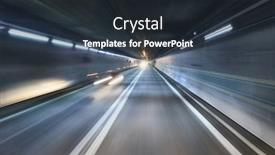  Presentation with tunnel - Amazing PPT theme having highway-tunnel-high-speed-driving backdrop and a tawny brown colored foreground