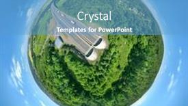  Presentation with transportation pollution - Presentation with highway-tunnel-in-mountain-traffic background and a  colored foreground