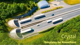  Presentation with transportation pollution - Presentation theme with highway-tunnel-in-mountain-traffic background and a tawny brown colored foreground