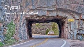  Presentation with colorado - Colorful presentation design enhanced with highway-tunnel-in-the-mountain backdrop and a  colored foreground