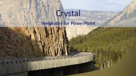  Presentation with wyoming - Presentation design consisting of highway winding through steep wyoming mountains background and a sky blue colored foreground