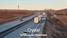  Presentation with cars - Theme featuring highway with cars passing background and a gray colored foreground