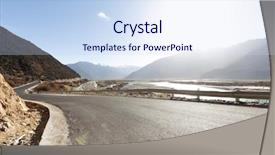  Presentation with tibet - Audience pleasing theme consisting of highway with mountain in tibet backdrop and a  colored foreground