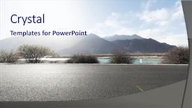  Presentation with tibet - Theme enhanced with highway with mountain in tibet background and a  colored foreground