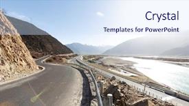  Presentation with tibet - PPT layouts enhanced with highway with mountain in tibet background and a  colored foreground