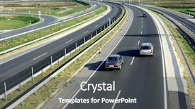  Presentation with cars - Audience pleasing presentation consisting of highway with some cars passing backdrop and a dark gray colored foreground