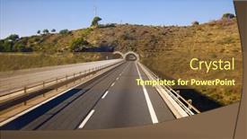  Presentation with tunnel - Cool new PPT layouts with highway-with-tunnel-and-viaduct backdrop and a tawny brown colored foreground
