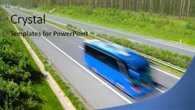  Presentation with bus - Slide deck having highways agency - motion blurred bus on highway background and a yellow colored foreground