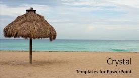  Presentation with miami beach - Amazing theme having highways agency - ocean view on the beach backdrop and a coral colored foreground