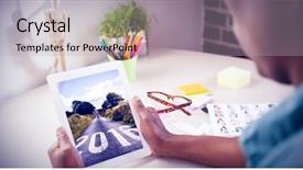  Presentation with tablet of stones - Amazing PPT theme having highways agency - photo editor using tablet pc backdrop and a  colored foreground