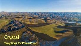  Presentation with autumn view autumn nature - PPT theme consisting of hiils and forest aerial nature background and a tawny brown colored foreground