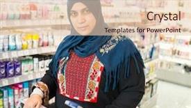  Presentation with hijab modern - Amazing PPT layouts having hijab arab muslim lady doing shopping in big modern city mall backdrop and a lemonade colored foreground