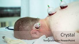  Presentation with body - Audience pleasing presentation theme consisting of hijama - man taking cupping therapy backdrop and a coral colored foreground