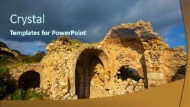  Presentation with trail - Beautiful presentation design featuring hike-among-ruins-on-carian backdrop and a ocean colored foreground