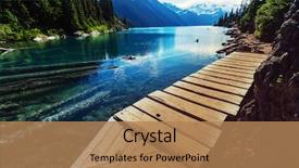  Presentation with british columbia canada - Colorful presentation design enhanced with hike destination in british columbia backdrop and a coral colored foreground