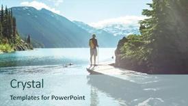  Presentation with british columbia canada - Cool new presentation with hike destination in british columbia backdrop and a sky blue colored foreground