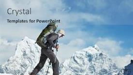  Presentation with everest - PPT theme featuring hike in everest region background and a light blue colored foreground
