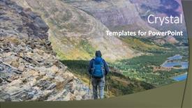  Presentation with montana - Beautiful PPT layouts featuring hike-in-glacier-national-park backdrop and a seafoam green colored foreground