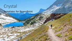  Presentation with montana - Slides having hike-in-glacier-national-park background and a light blue colored foreground