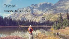  Presentation with montana - Presentation design enhanced with hike-in-glacier-national-park background and a light blue colored foreground