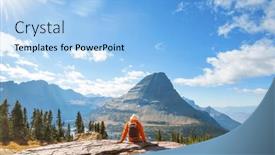  Presentation with montana - Slide deck with hike-in-glacier-national-park background and a light blue colored foreground