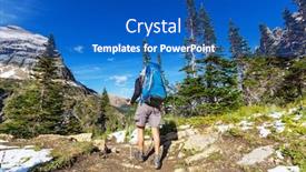  Presentation with montana - Audience pleasing presentation theme consisting of hike in glacier national park montana backdrop and a teal colored foreground