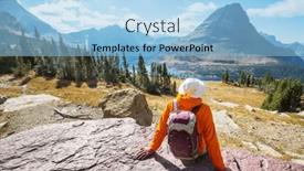  Presentation with montana - Theme with hike-in-glacier-national-park background and a light blue colored foreground