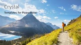  Presentation with montana - PPT layouts featuring hike-in-glacier-national-park background and a light blue colored foreground
