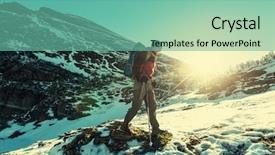  Presentation with montana - Cool new PPT theme with hike in glacier national park montana backdrop and a seafoam green colored foreground