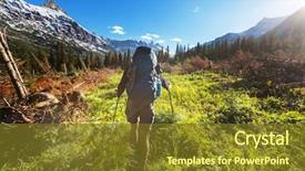  Presentation with montana - Slide deck with hike-in-glacier-national-park background and a tawny brown colored foreground