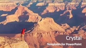 Presentation with grand canyon - Presentation theme featuring hike in grand canyon national park background and a coral colored foreground