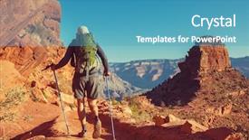  Presentation with grand canyon - Audience pleasing PPT layouts consisting of hike in grand canyon national backdrop and a teal colored foreground