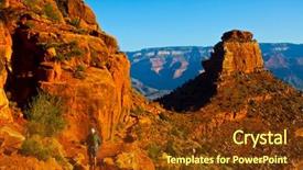  Presentation with grand canyon - Presentation design having hike in grand canyon background and a  colored foreground