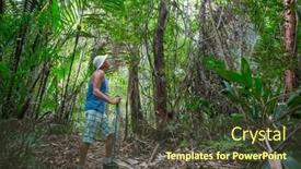  Presentation with jungle - PPT theme consisting of hike-in-jungle background and a tawny brown colored foreground