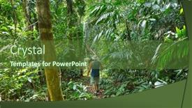  Presentation with jungle - PPT layouts consisting of hike-in-jungle background and a tawny brown colored foreground