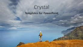  Presentation with kauai hawaii - Slide set with hike-in-na-pali-coast background and a light gray colored foreground