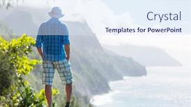  Presentation with kauai hawaii - Slide deck featuring hike-in-na-pali-coast background and a sky blue colored foreground