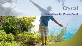  Presentation with kauai hawaii - PPT layouts having hike-in-na-pali-coast background and a sky blue colored foreground