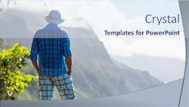  Presentation with kauai hawaii - Beautiful theme featuring hike-in-na-pali-coast backdrop and a sky blue colored foreground