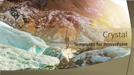  Presentation with glacier - PPT layouts with hike-in-norway-mountains-svartisen background and a coral colored foreground