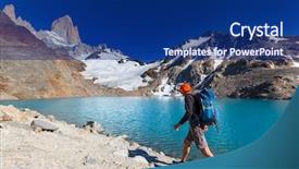  Presentation with hike forest - Amazing slide set having hike in patagonia backdrop and a navy blue colored foreground